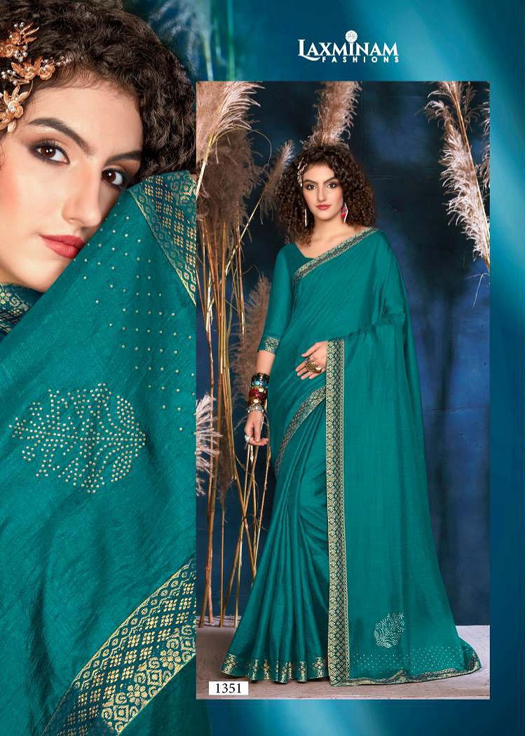 Laxminam RCB 2 Fancy Party Wear Designer Vichitra Silk Saree Collection